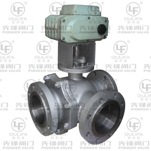 Válvula de bola de 3 vías con brida eléctrica Q944F