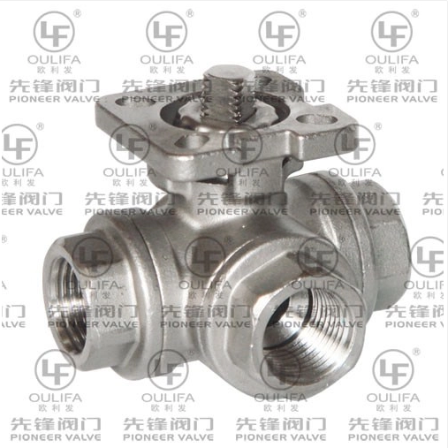 V&aacute;lvula de bola de 3 v&iacute;as roscada de plataforma alta f&aacute;cil de operar